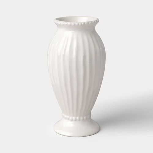 Tall beaded ceramic - tall, vase