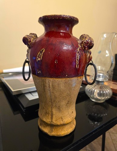 Rustic ceramic urn vase - ceramic,