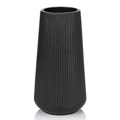 Matte black ceramic vase - matte,