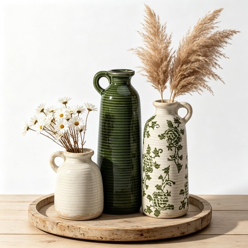 Ceramic vase set with - vase,