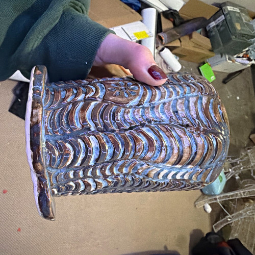 Abstract textured ceramic art - ceramic,