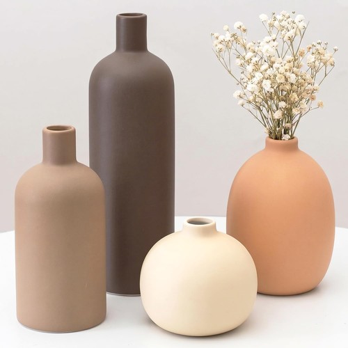 Neutral ceramic vase set 4 - neutral, of