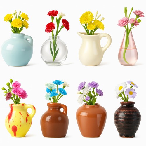 Mini ceramic vase magnets - vase, for