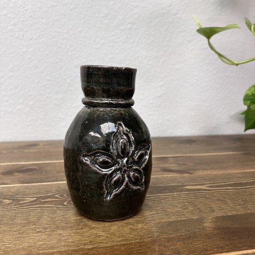 Vintage green glazed art - glazed,