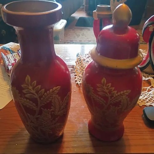 Pair red and gold - pair,