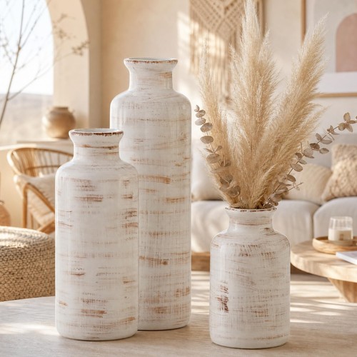 Ceramic vase set - ceramic, rustic