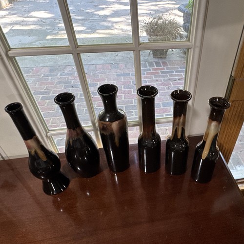 Ceramic vase set black - ceramic,