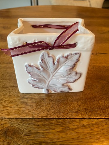 Ceramic fall vase maple leaf - vase,