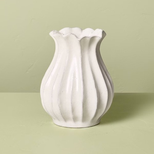 Pleated ceramic vase sour - ceramic,