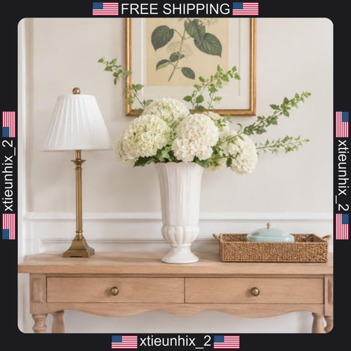 White ceramic tulip vase 8 - tulip, 11.8