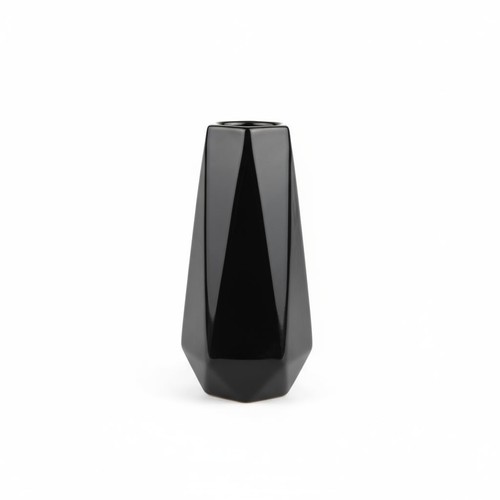 Modern black ceramic vase - ceramic, 7.5