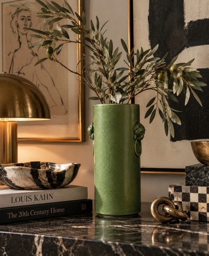 Vintage matte green ceramic - matte,