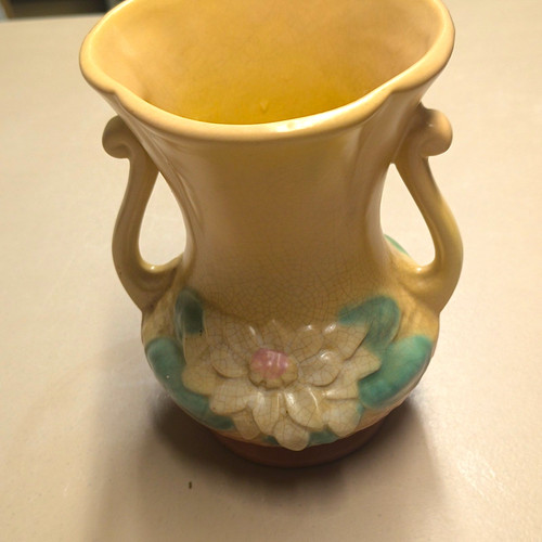 Ceramic pottery floral relief - pottery,
