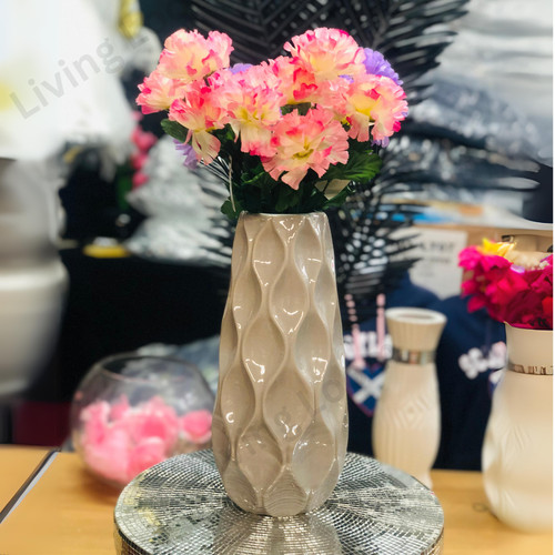 30cm grey ceramic - 30cm, vase