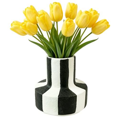 Black and white striped - and,