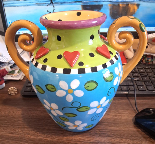 Tall hand painted flower - 8",