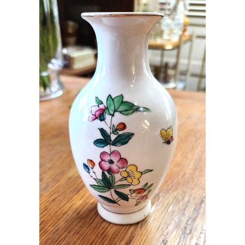 Floral ceramic vase white - floral, 6"