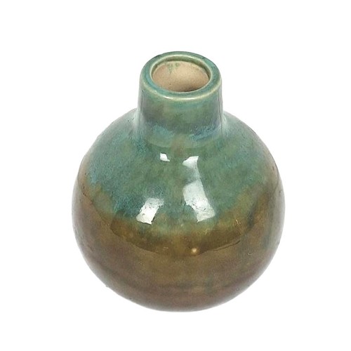 Teal brown accent bud vase - accent,