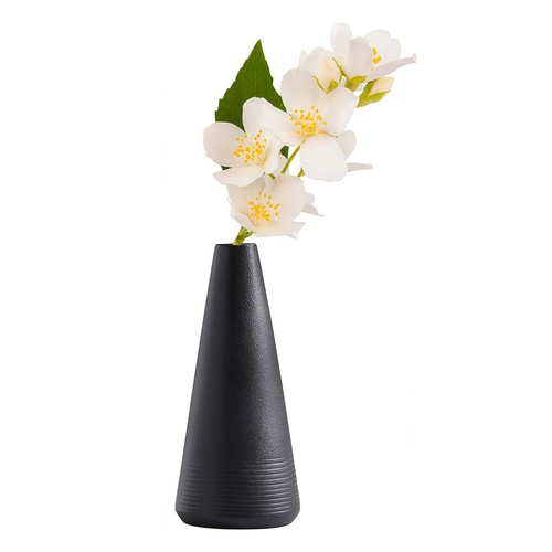 Conical black ceramic bud - conical, vase