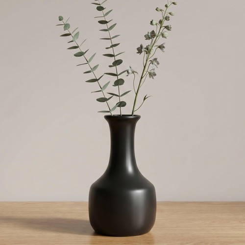 Black ceramic vase inch - vase,