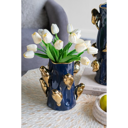 Blue ceramic tree branch - branch, vase