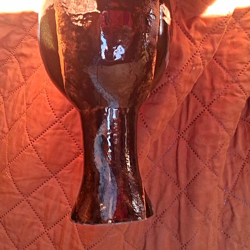 Brown green glossy glazed - brown,