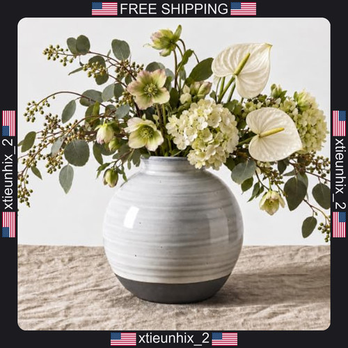 Ceramic vase inch - 6, round