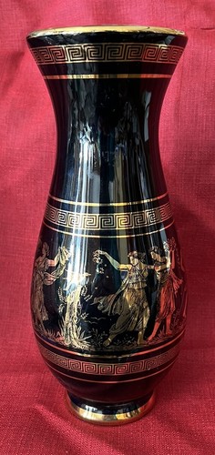 Vintage black ceramic vase - vintage,