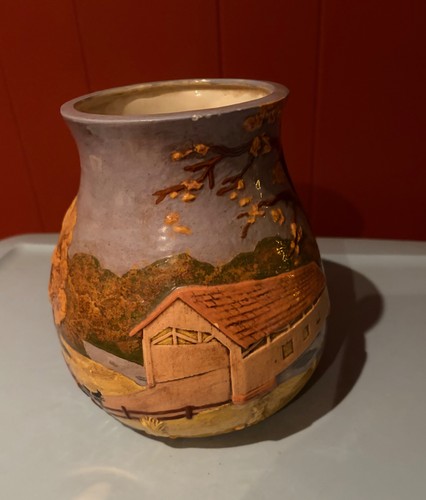 Handpainted ceramic vase - handpainted,