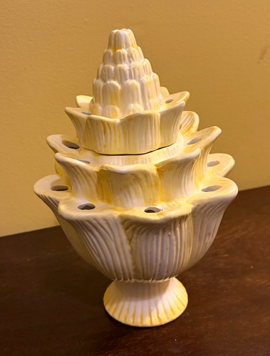 White and yellow ceramic - and,