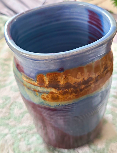 Handmade ceramic vase glossy - ceramic,