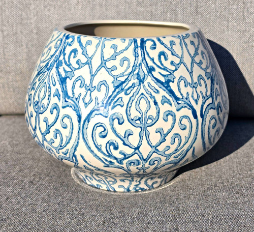 Teal globular planter vase - teal,