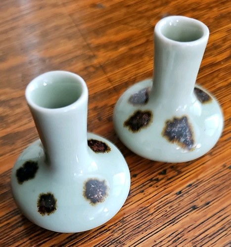 Small art pottery fluted - (2),