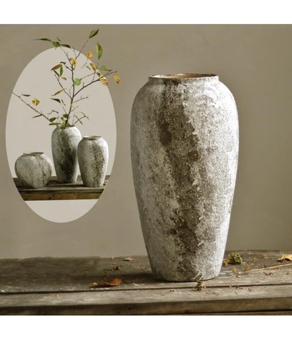 Rustic ceramic flower vase - rustic,