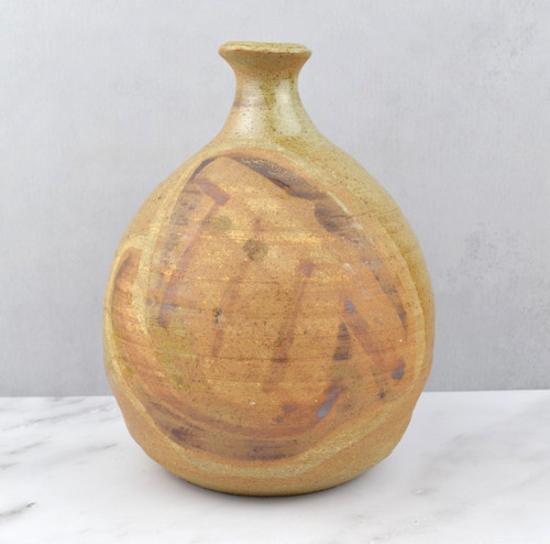 Pottery bud vase brown - pottery,