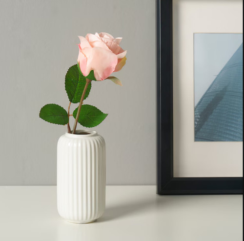 White ceramic flower vase - ceramic,