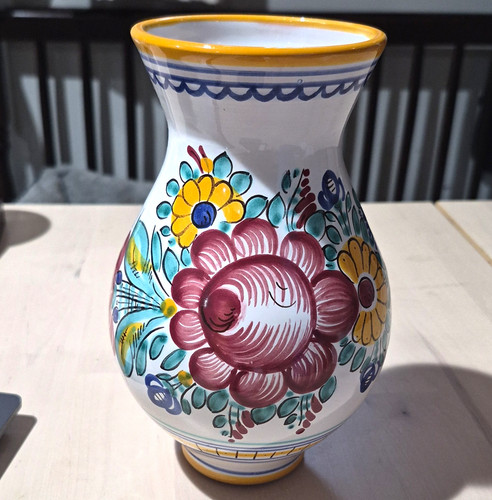 Yellow accented hand painted - accented, hand-painted