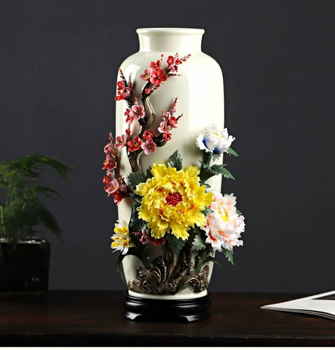 White ceramic floral - white,
