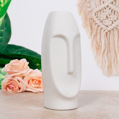 Minimalistic ceramic face vase - minimalistic,