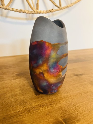 Koi raku ceramic - raku, vase