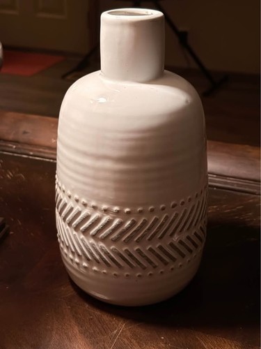 White ceramic vase - ceramic,