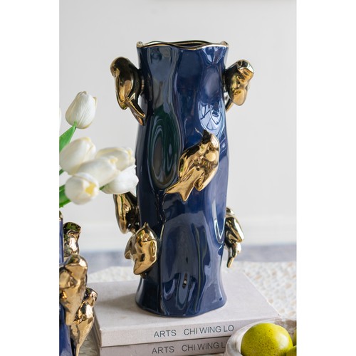 Blue ceramic tree - blue,