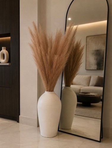 White ceramic floor - vase, tall