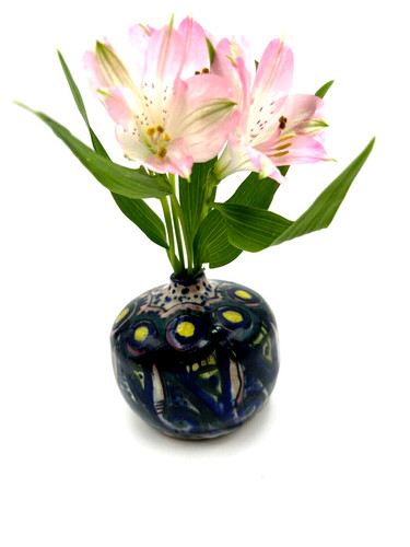 Original art pottery bud vase - art,
