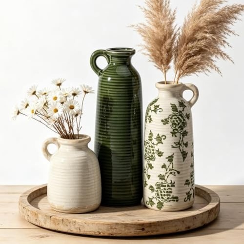 Ceramic vase set with - of, 3