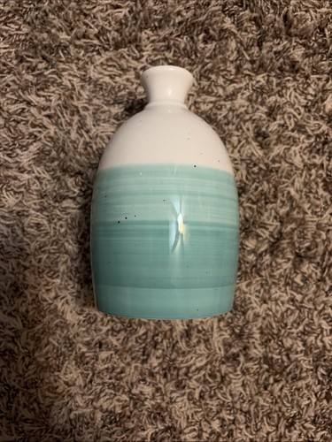 Teal and white ceramic - teal,