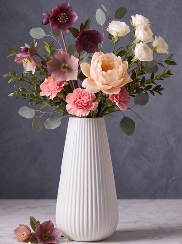 White ceramic vase inch - white,