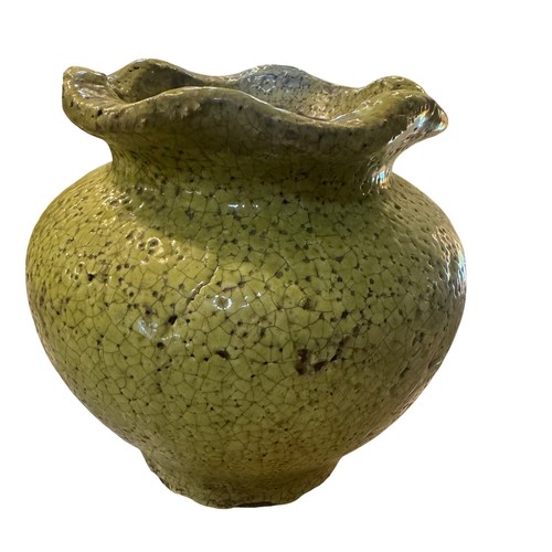 Chartreuse green crackle glaze - green,