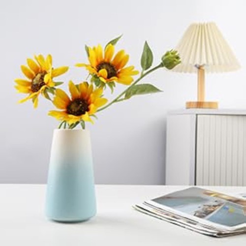 Ceramic vase blue white - vase,,