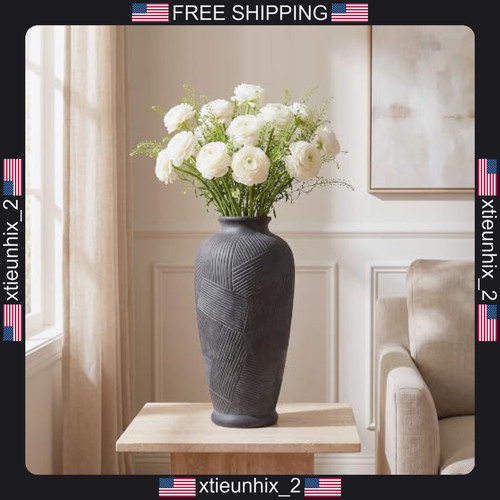 Ceramic vase tall black - tall,